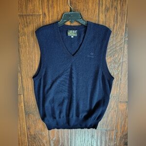 Vintage Snow Lotus cashmere sleeveless Navy blue sweater vest Size L-XL